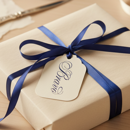 Letterpress Gift Tags with Satin Ribbon