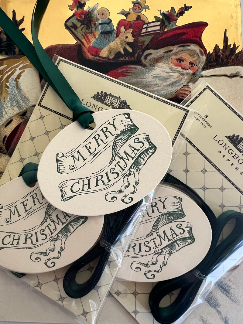 Merry Christmas Banner Gift Tags