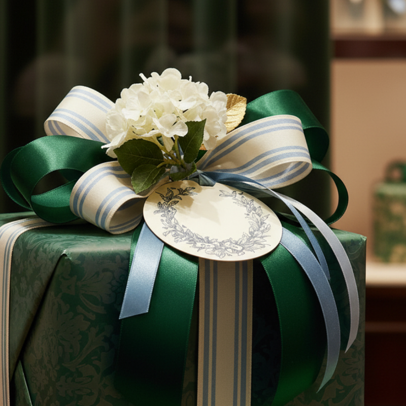 Letterpress Grand Tags with Satin Ribbon