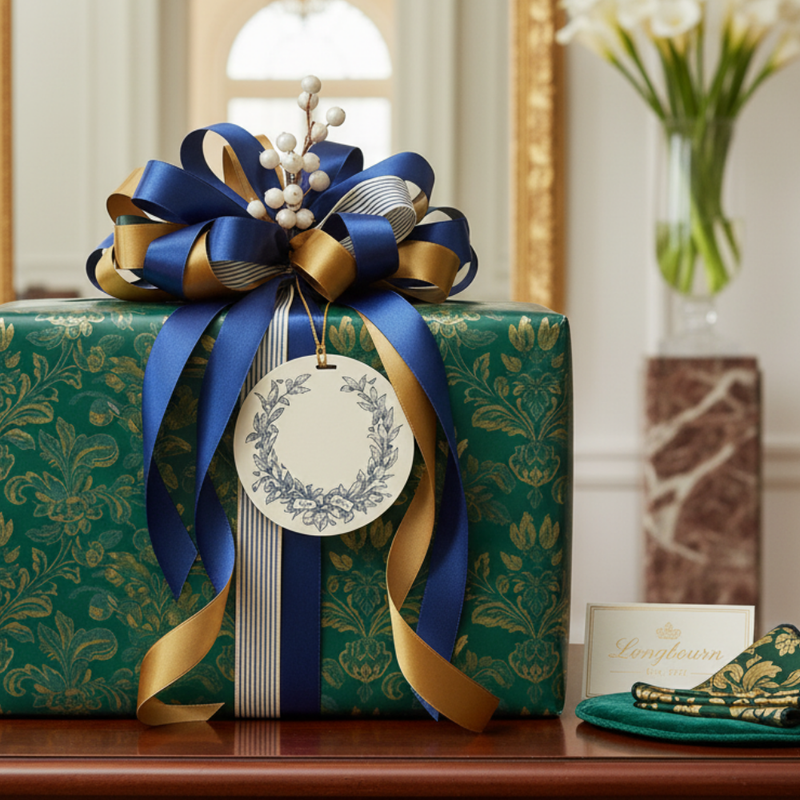 Letterpress Grand Tags with Satin Ribbon