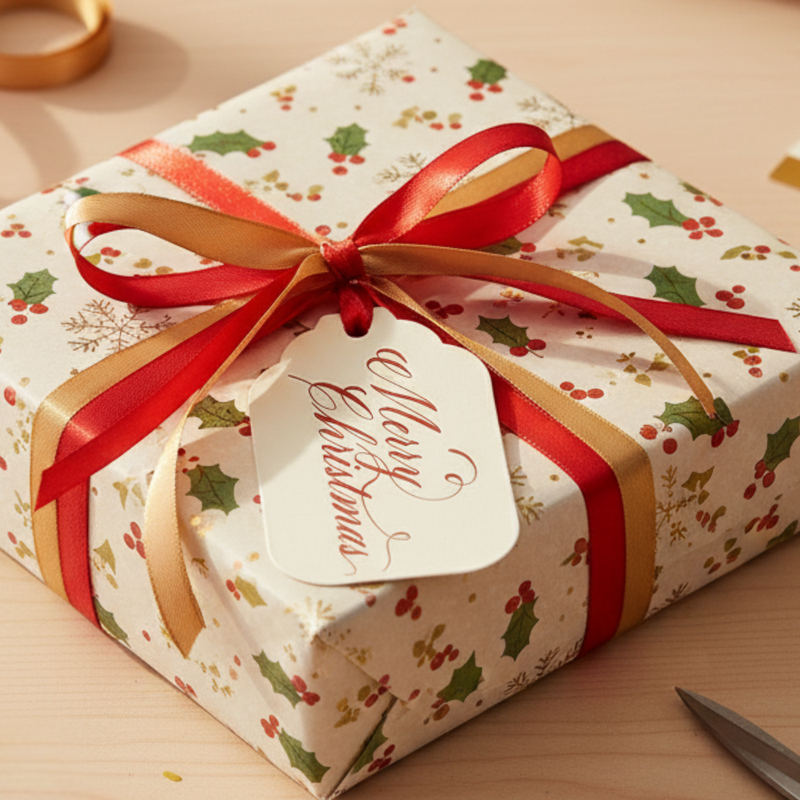 Letterpress Gift Tags with Satin Ribbon