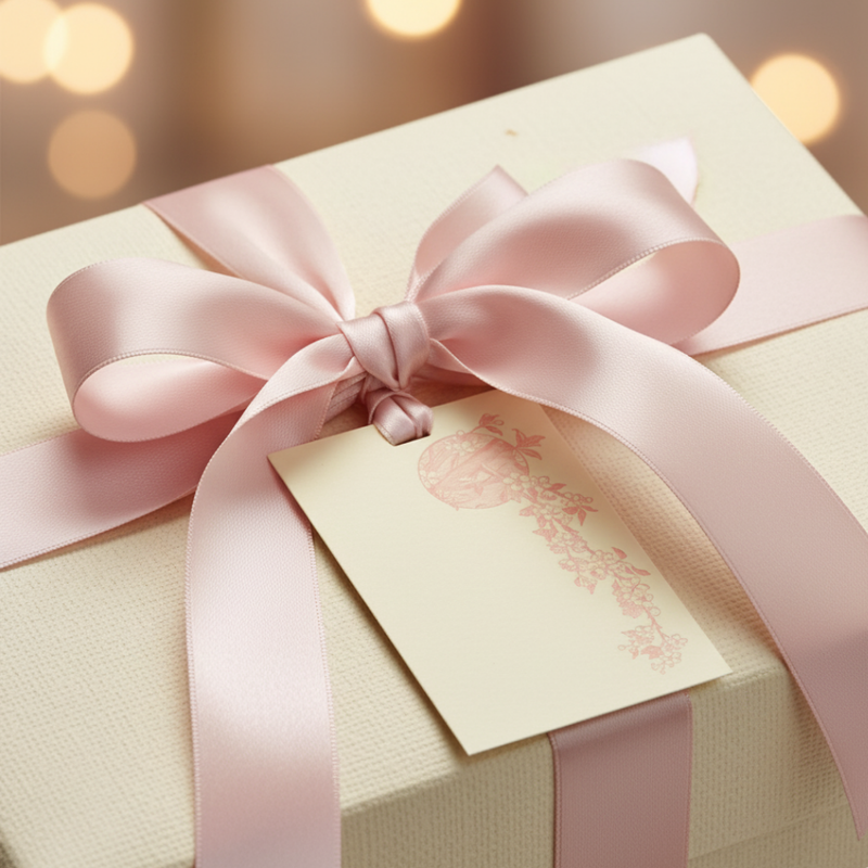 Letterpress Grand Tags with Satin Ribbon