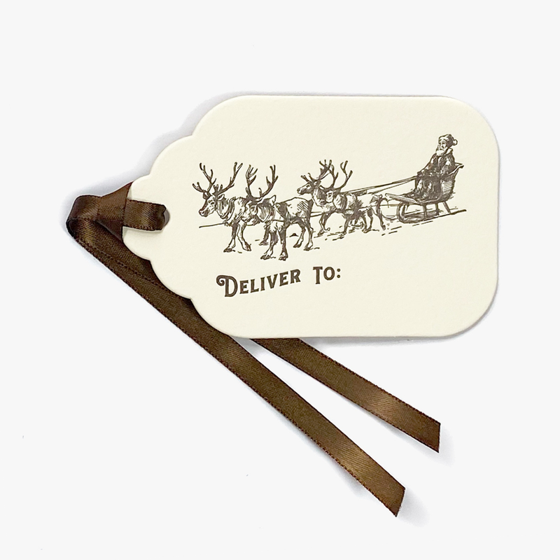 Letterpress Gift Tags with Satin Ribbon