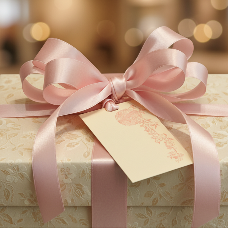 Letterpress Grand Tags with Satin Ribbon