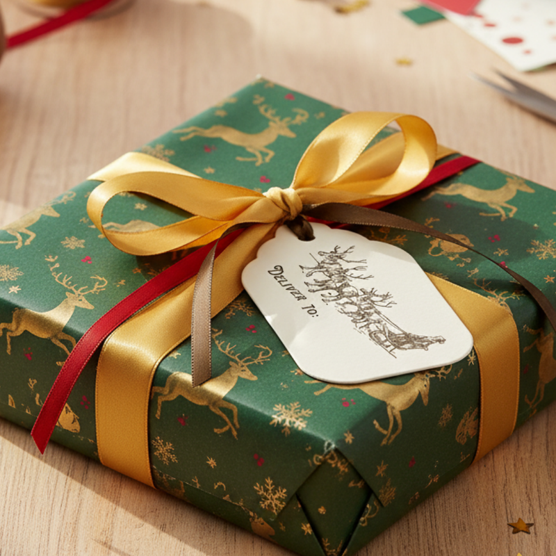 Letterpress Gift Tags with Satin Ribbon