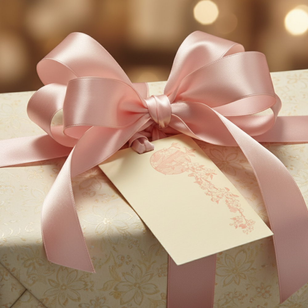 Letterpress Grand Tags with Satin Ribbon