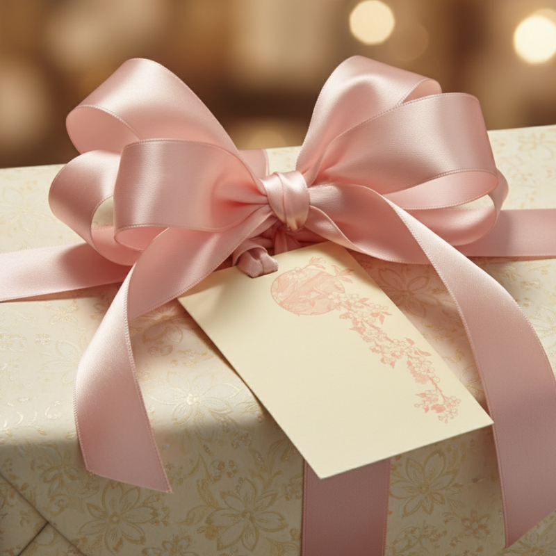 Letterpress Grand Tags with Satin Ribbon