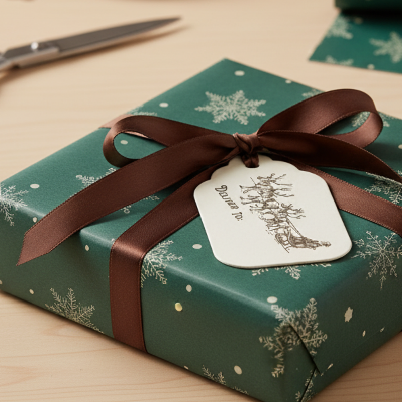 Letterpress Gift Tags with Satin Ribbon