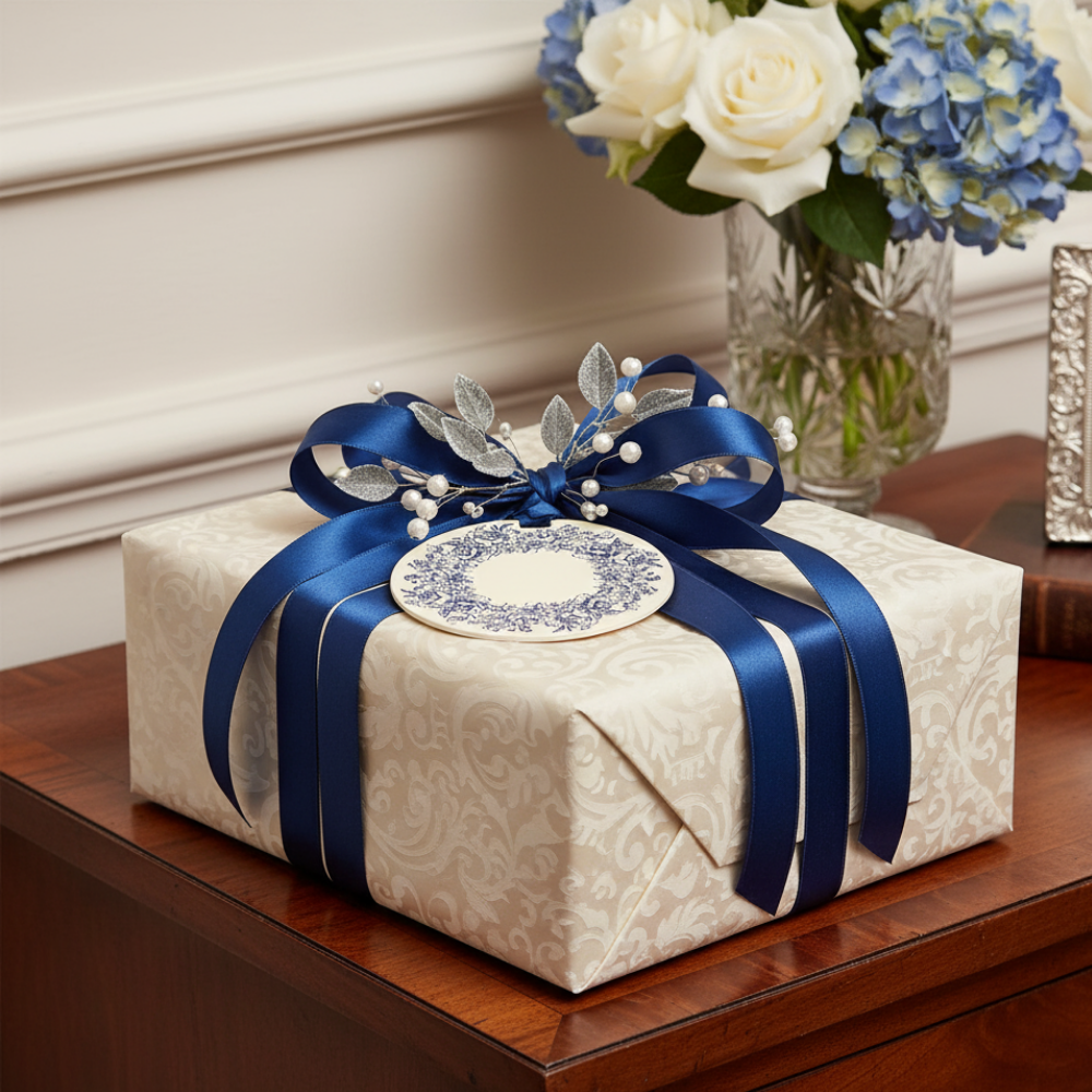 Letterpress Grand Tags with Satin Ribbon