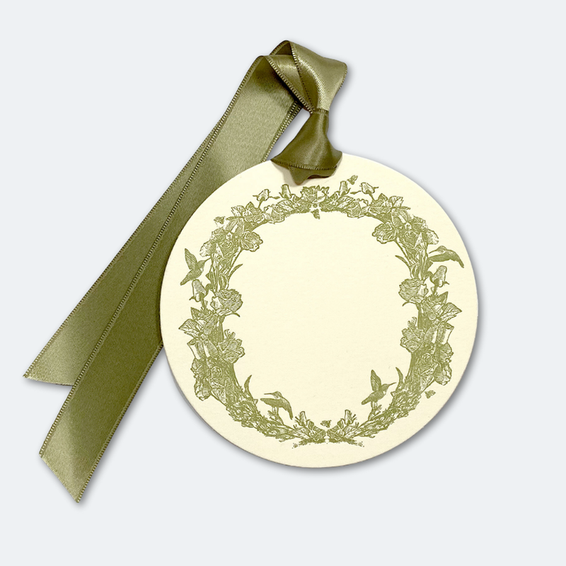 Letterpress Grand Tags with Satin Ribbon