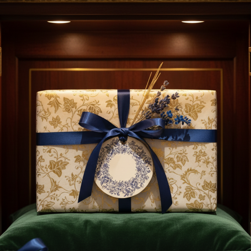 Letterpress Grand Tags with Satin Ribbon