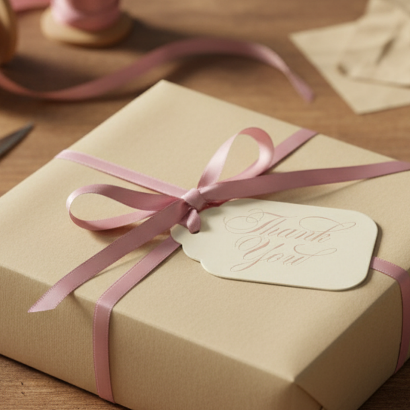 Letterpress Gift Tags with Satin Ribbon