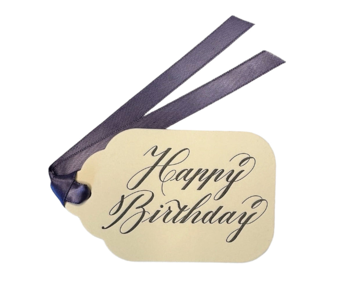 Happy Birthday - Grey Gift Tags