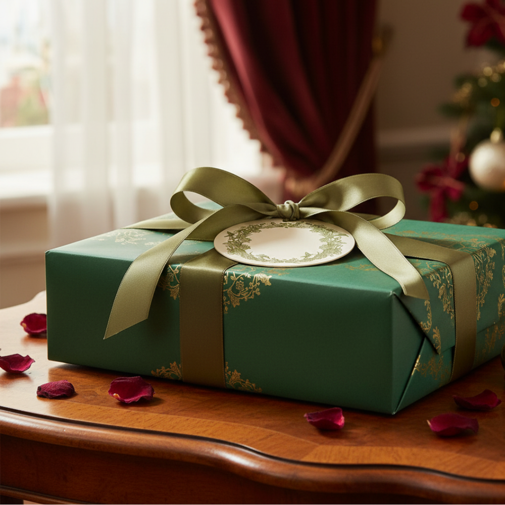 Letterpress Grand Tags with Satin Ribbon