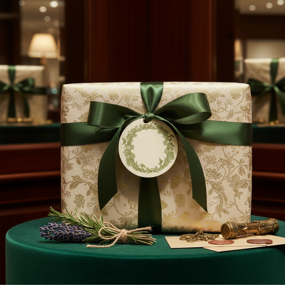 Letterpress Grand Tags with Satin Ribbon