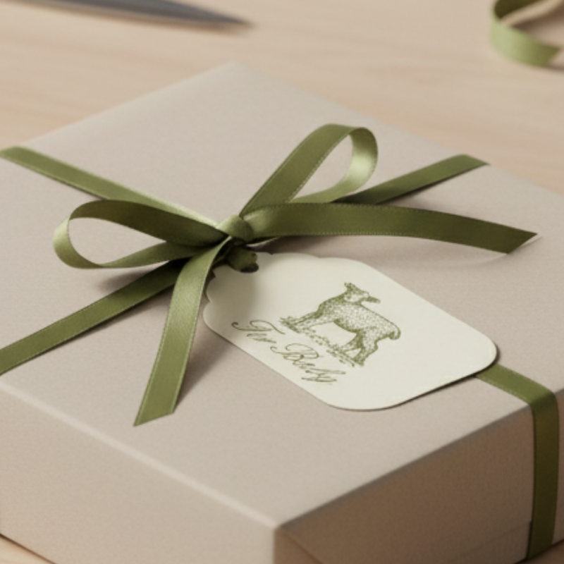 Letterpress Gift Tags with Satin Ribbon