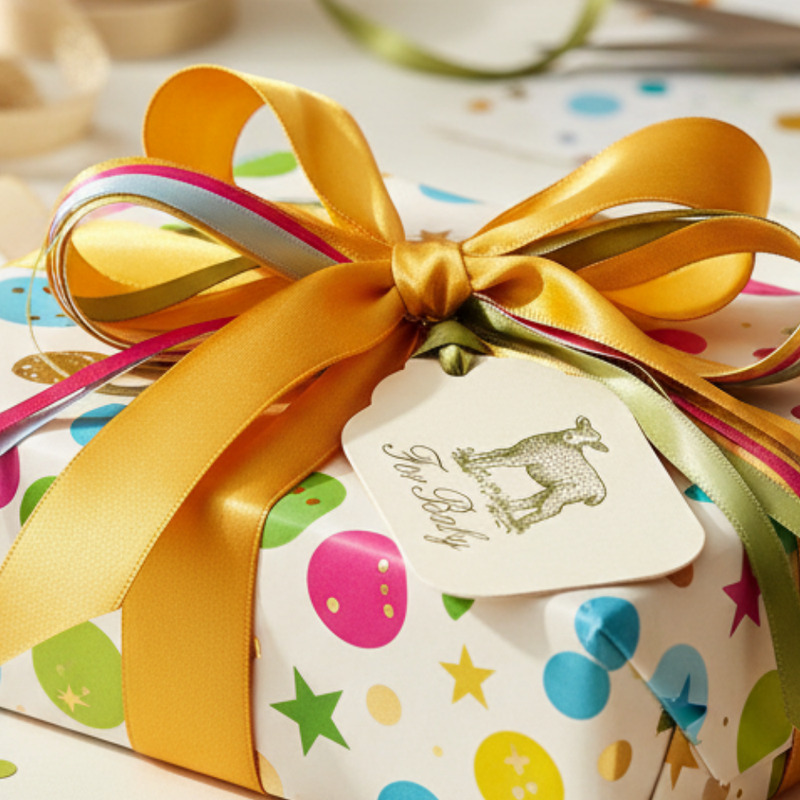 Letterpress Gift Tags with Satin Ribbon