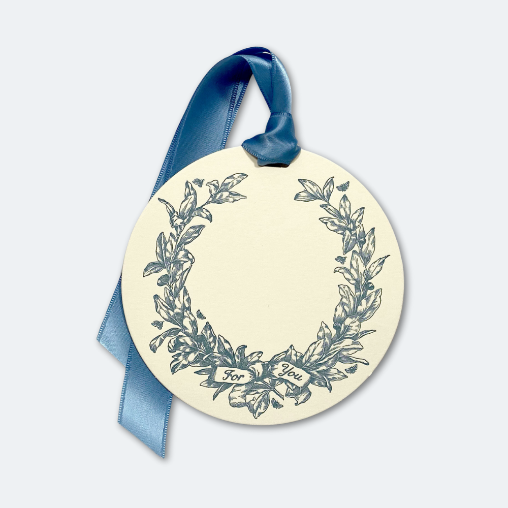 Letterpress Grand Tags with Satin Ribbon
