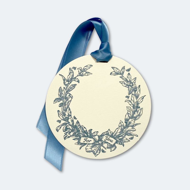 Letterpress Grand Tags with Satin Ribbon