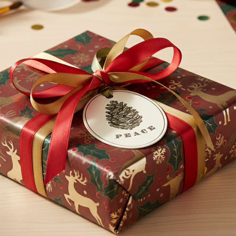 Letterpress Gift Tags with Satin Ribbon