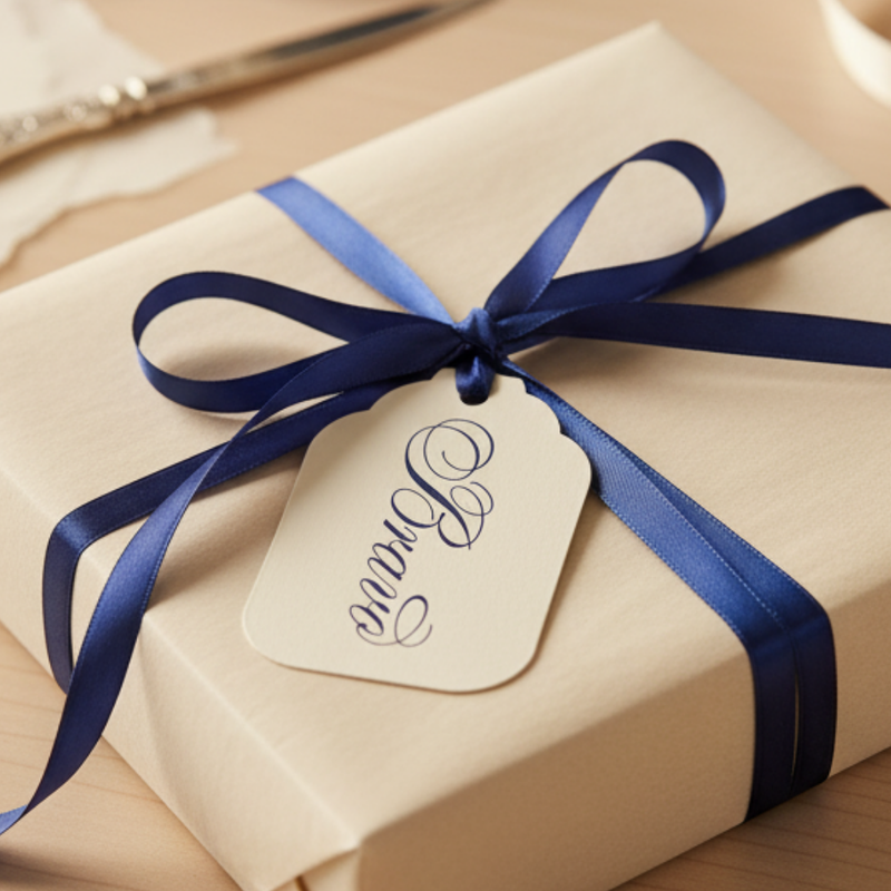 Letterpress Gift Tags with Satin Ribbon