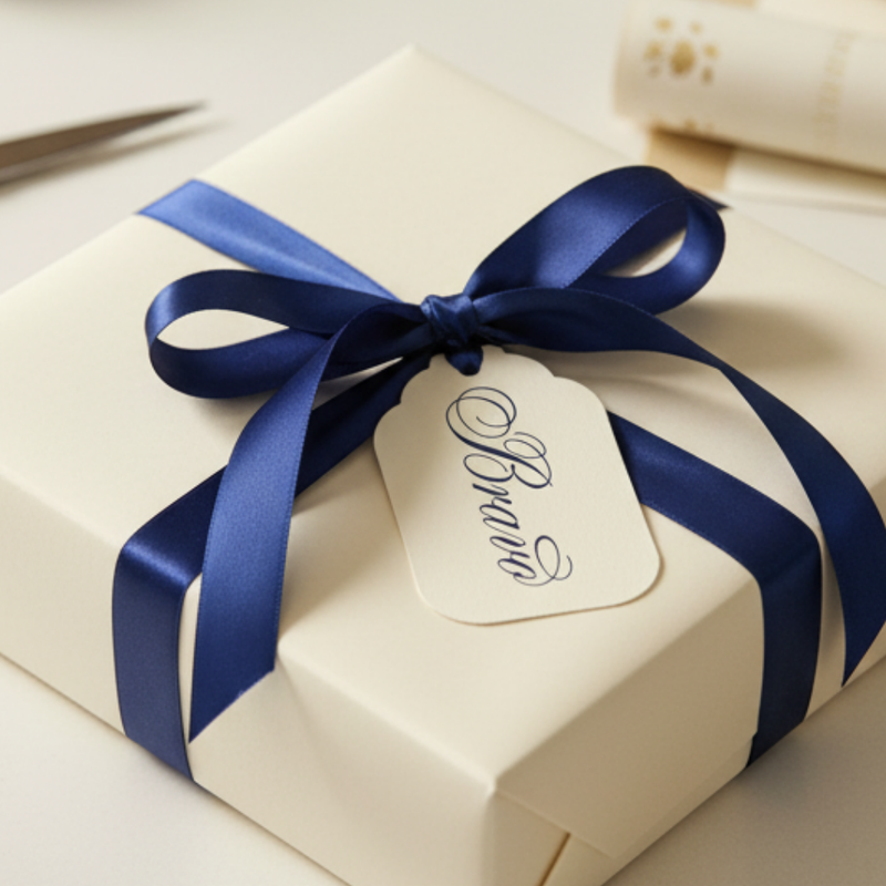 Letterpress Gift Tags with Satin Ribbon