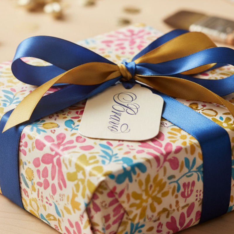 Letterpress Gift Tags with Satin Ribbon