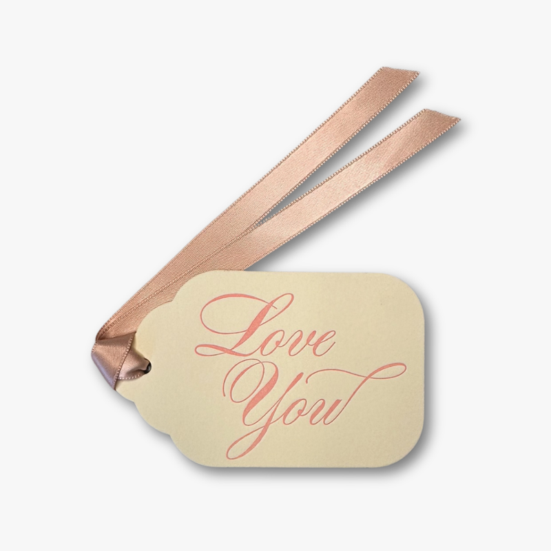 Letterpress Gift Tags with Satin Ribbon