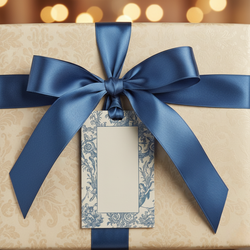 Letterpress Grand Tags with Satin Ribbon