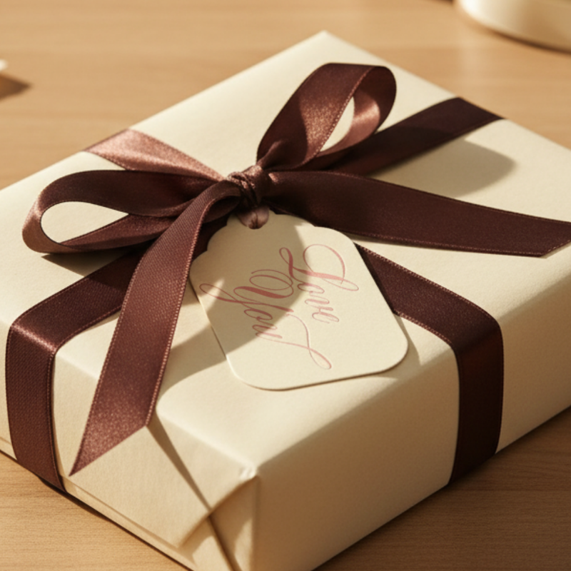 Letterpress Gift Tags with Satin Ribbon