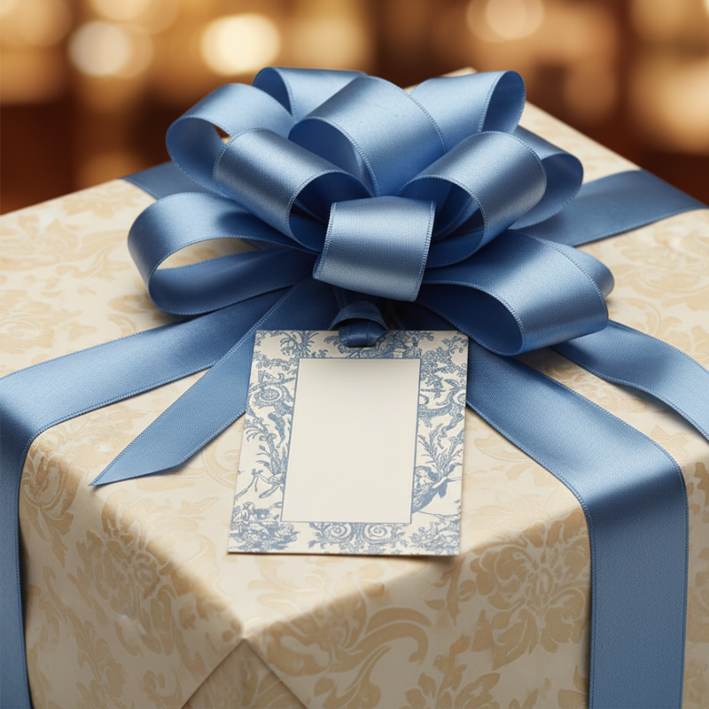 Letterpress Grand Tags with Satin Ribbon