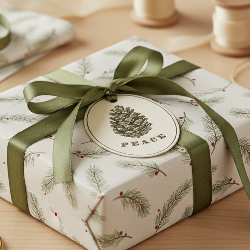 Letterpress Gift Tags with Satin Ribbon