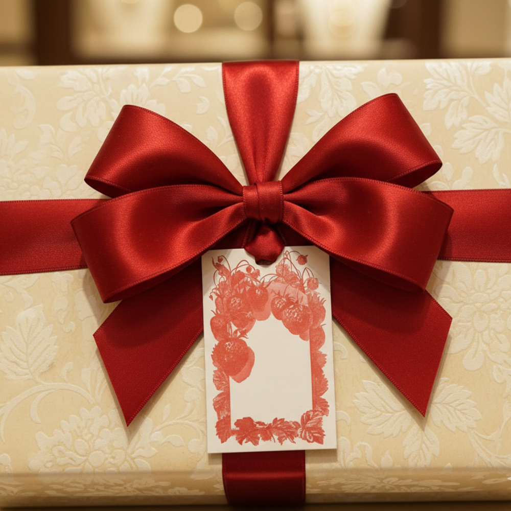 Letterpress Grand Tags with Satin Ribbon