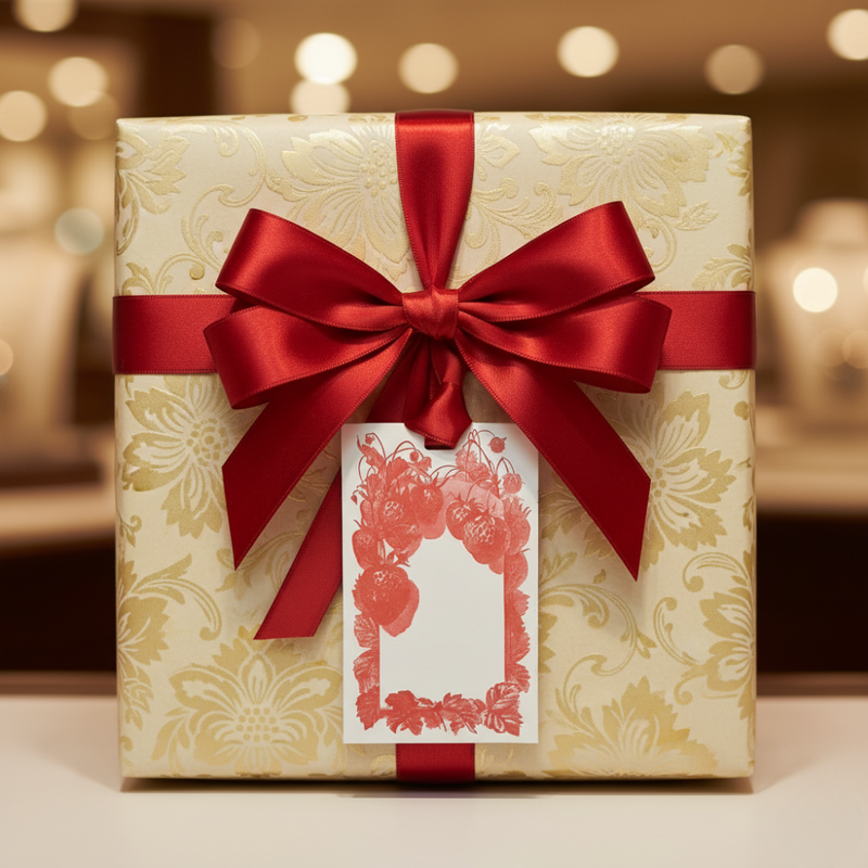 Letterpress Grand Tags with Satin Ribbon