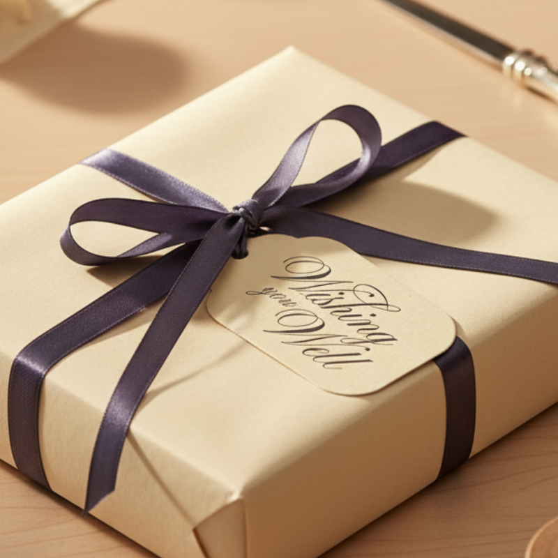 Letterpress Gift Tags with Satin Ribbon