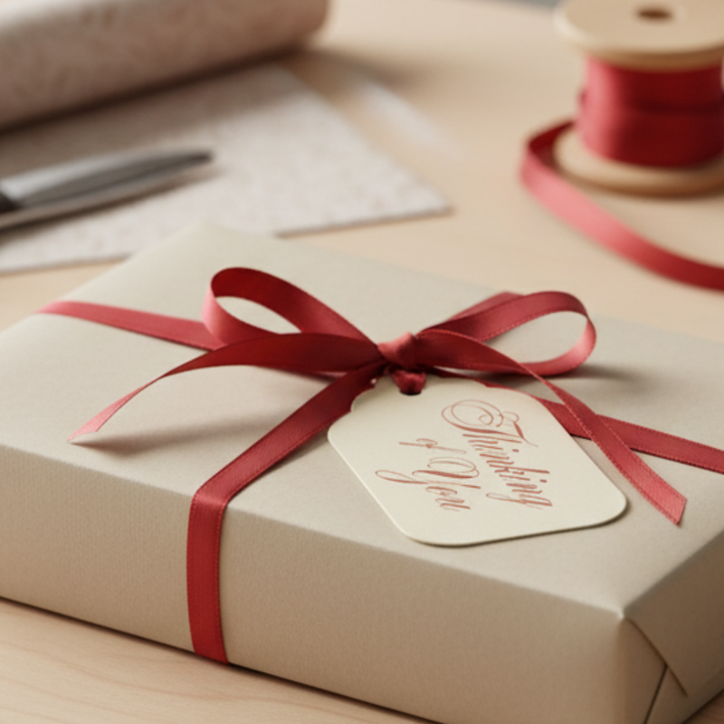 Letterpress Gift Tags with Satin Ribbon