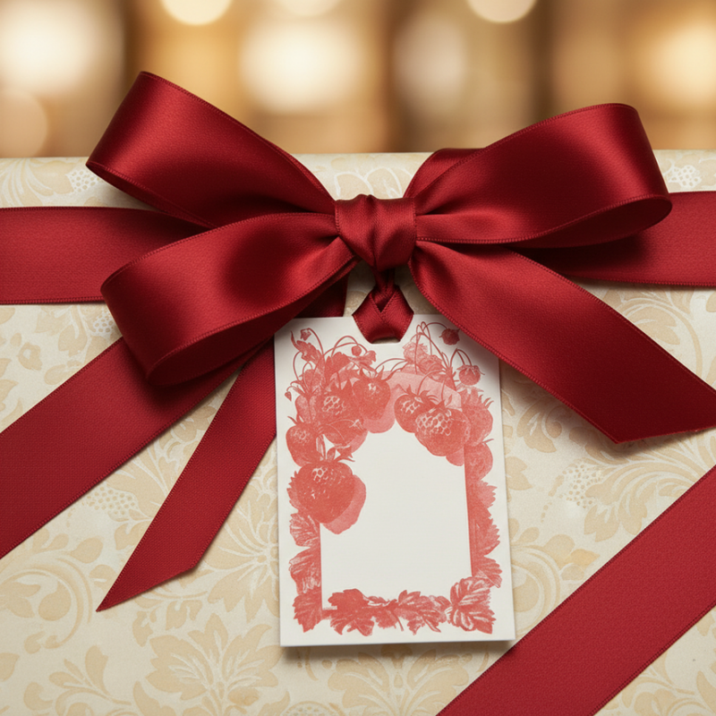 Letterpress Grand Tags with Satin Ribbon