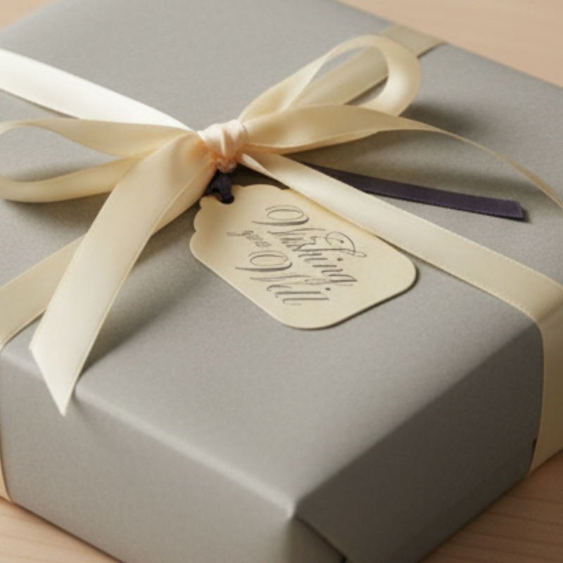 Letterpress Gift Tags with Satin Ribbon