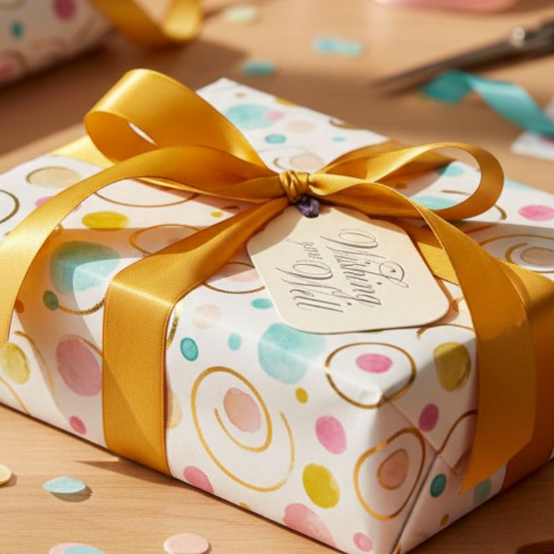 Letterpress Gift Tags with Satin Ribbon