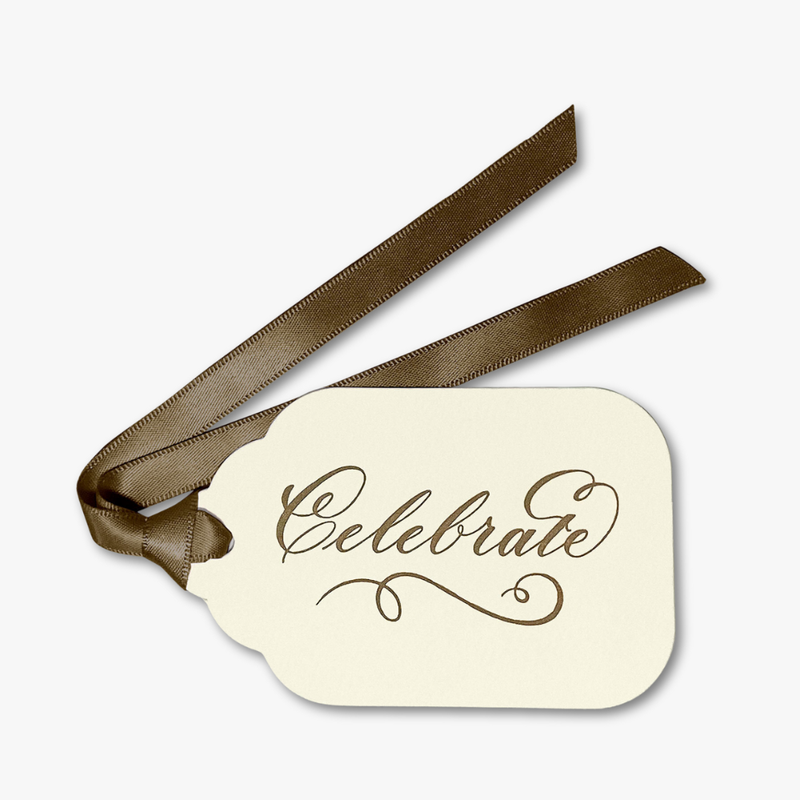 Letterpress Gift Tags with Satin Ribbon