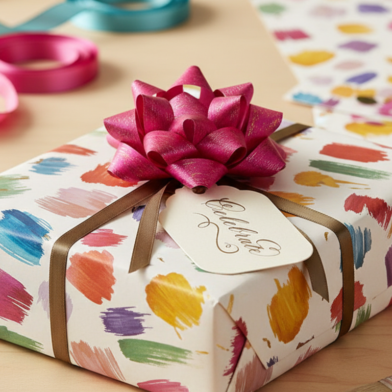 Letterpress Gift Tags with Satin Ribbon