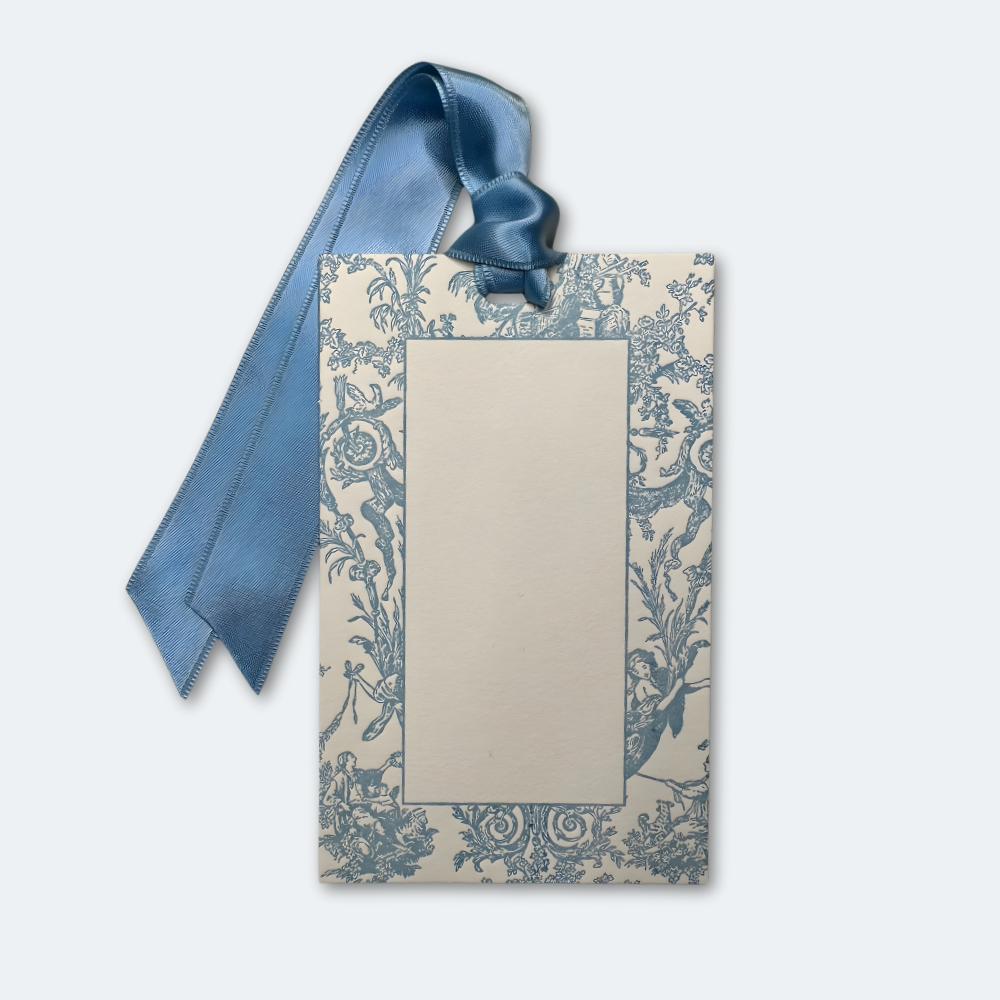 Letterpress Grand Tags with Satin Ribbon