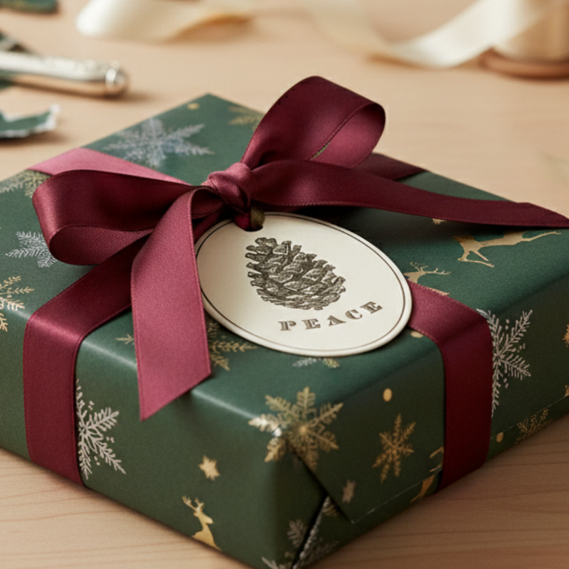 Letterpress Gift Tags with Satin Ribbon