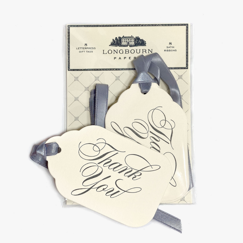 Letterpress Gift Tags with Satin Ribbon