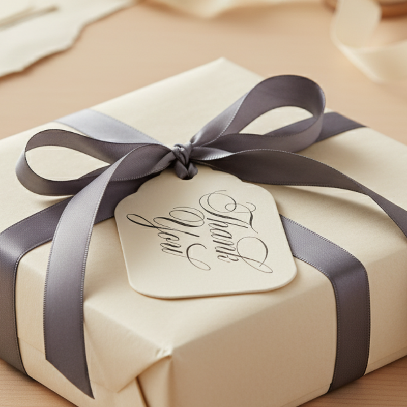 Letterpress Gift Tags with Satin Ribbon