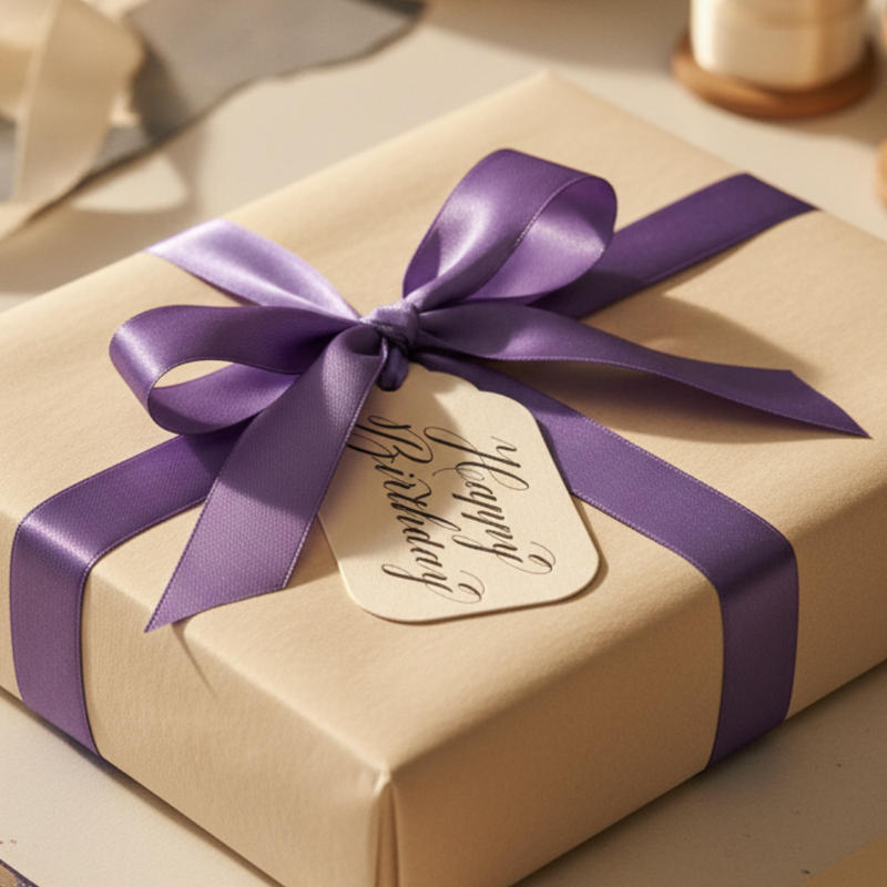 Letterpress Gift Tags with Satin Ribbon