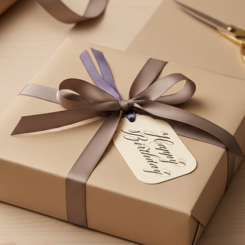 Letterpress Gift Tags with Satin Ribbon