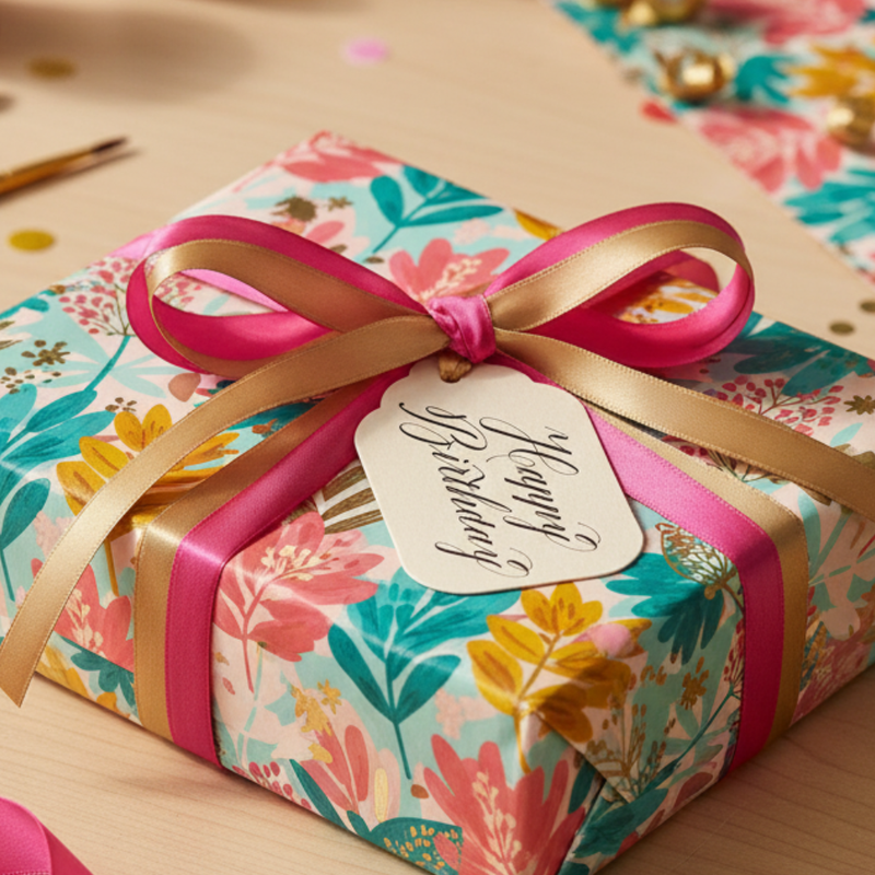 Letterpress Gift Tags with Satin Ribbon