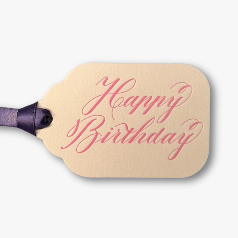 Letterpress Gift Tags with Satin Ribbon