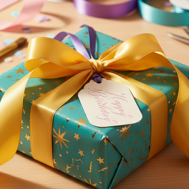 Letterpress Gift Tags with Satin Ribbon